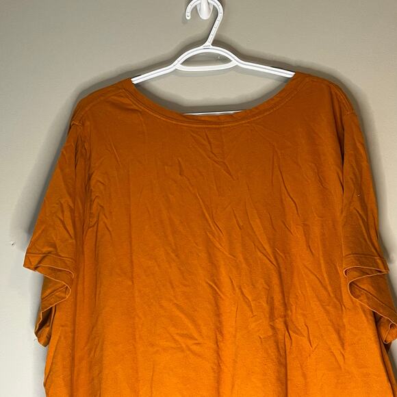 Ava & Viv Orange V-Neck T-Shirt Size 4X - Picture 7 of 13